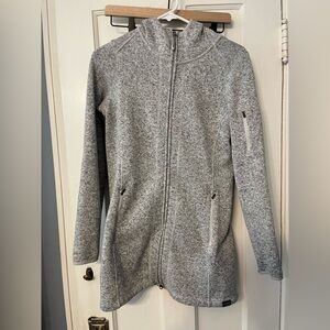 Women’s L. L. Bean Long line Tunic Hoodie Fleece  Zip-Up Jacket Gorp XS